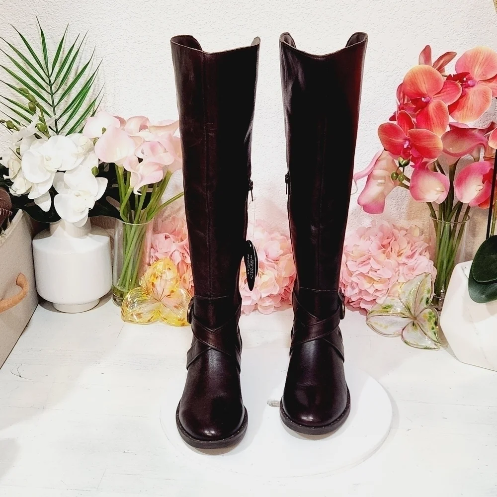 INTERNATIONAL Concepts Womens Fadora Leather Studded Riding Boots Size 6M